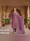 Brinjal Premium Woven Tissue Suit