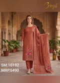 Brinjal Tissu Fabric Weaving Suit
