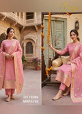 Brinjal Hand-Woven Tissue Banarasi Unstitched Suit Set