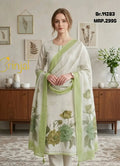 Brinjal Sage & Ivory Floral Embroidered Woven Suit Set