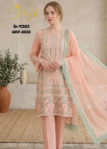 Pastel Peach Embroidered Weaving Salwar Suit Set