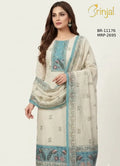 BRINJAL Peacock Heritage Floral Embroidered Unstitched Suit Set