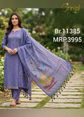 Premium Viscose Unstitched Suit – Slate Blue Elegance