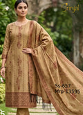 Brinjal Fine Silk Woven Unstitched Suit