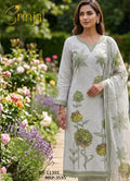 Brinjal Floral Linen Embroidered Suit Set (BR-11301)