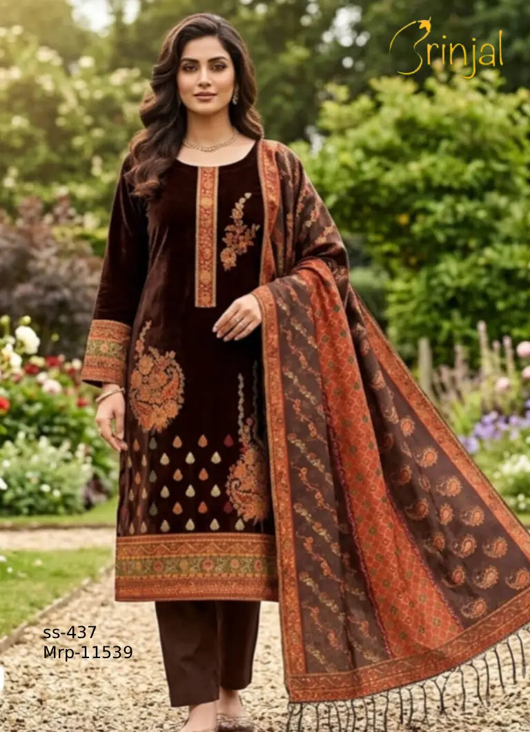 Pure Fine Silk Hand-Woven Unstitched Suit Set