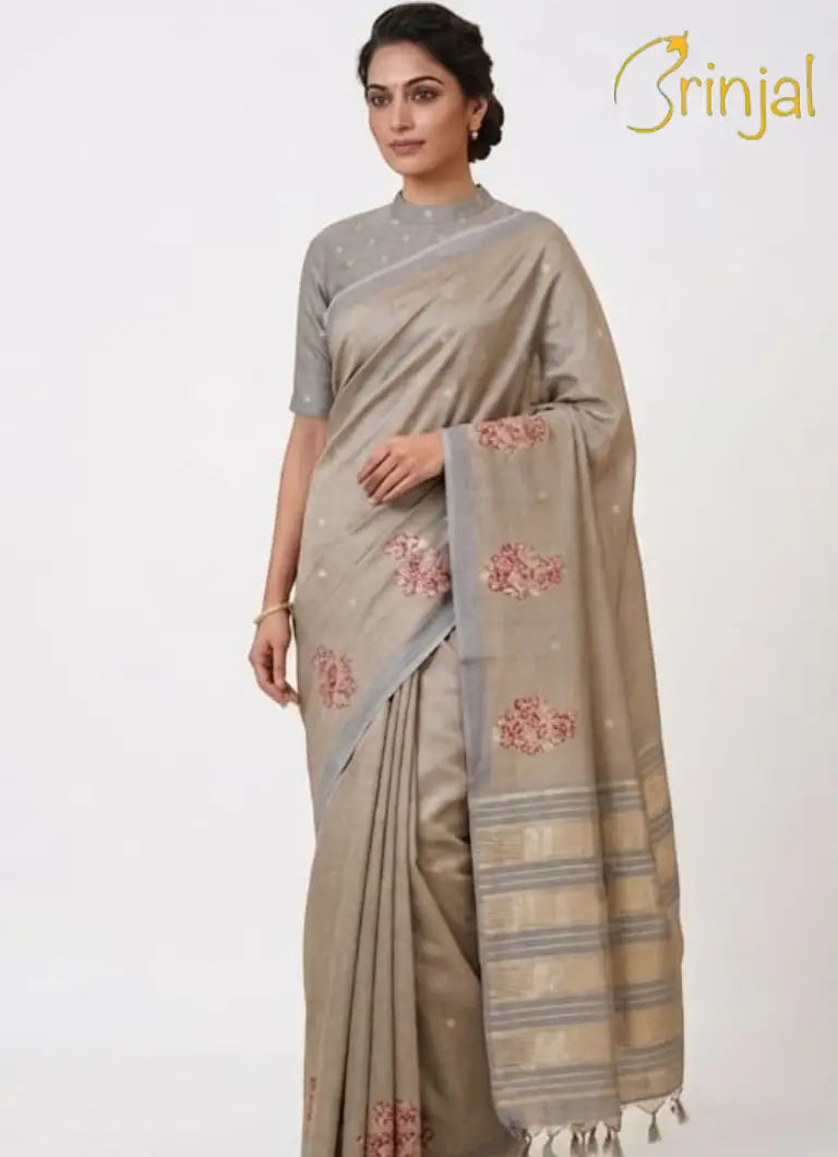 Chanderi Tussar Silk Saree