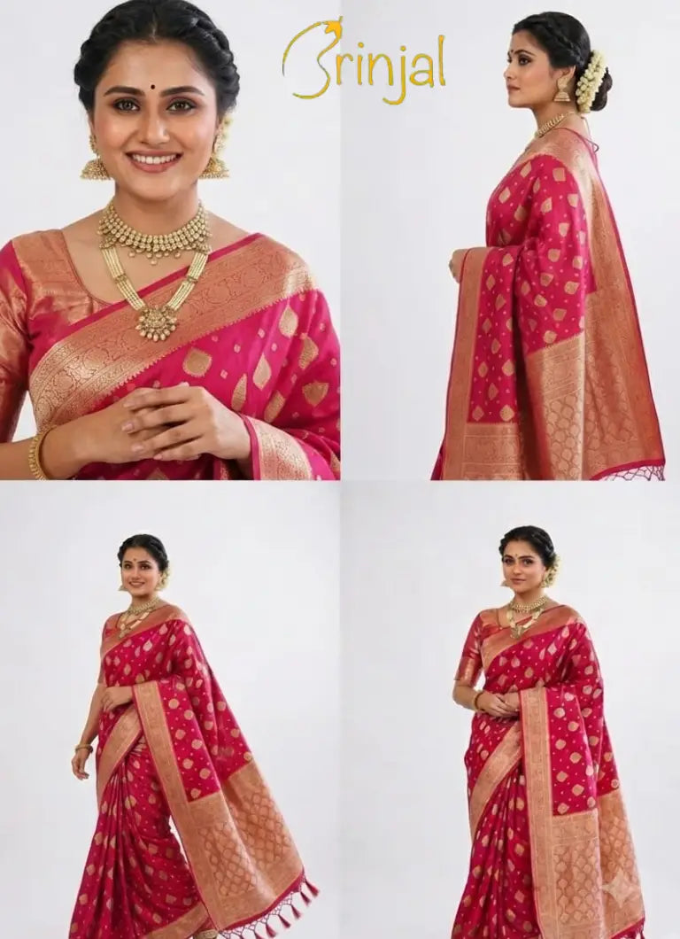 Magenta Banarasi Silk Saree