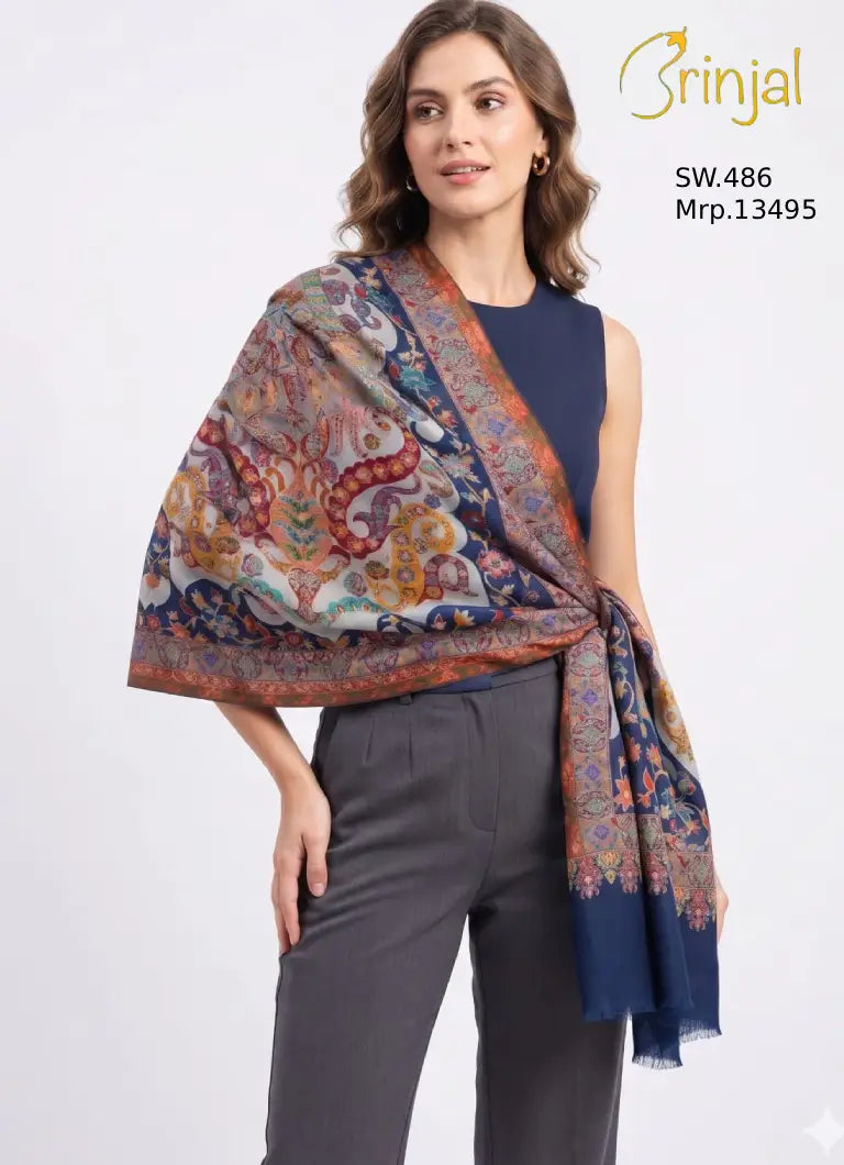 Pure silk by wool shawls