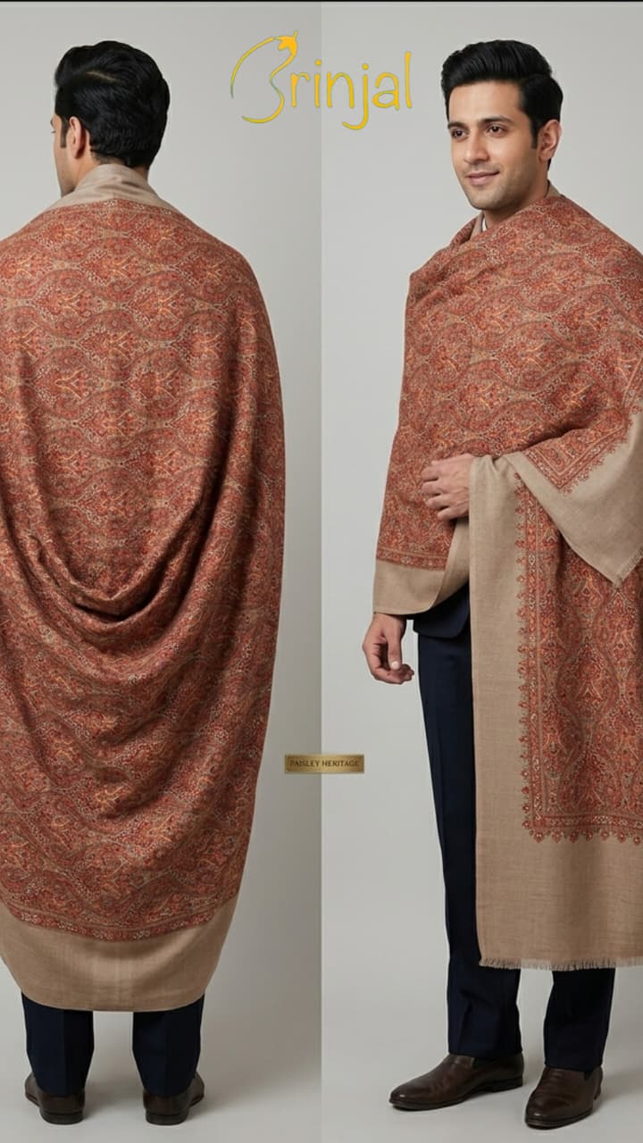 Pure silk by wool shawl