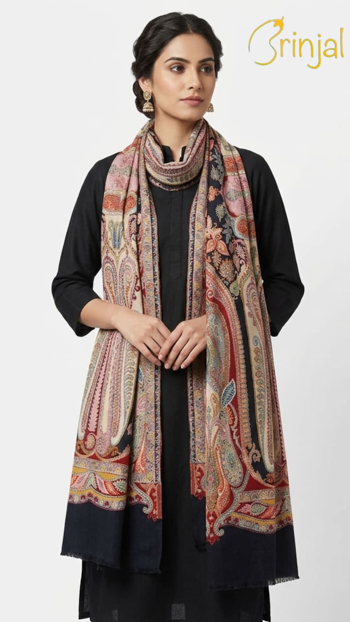 Pure silk by wool shawl