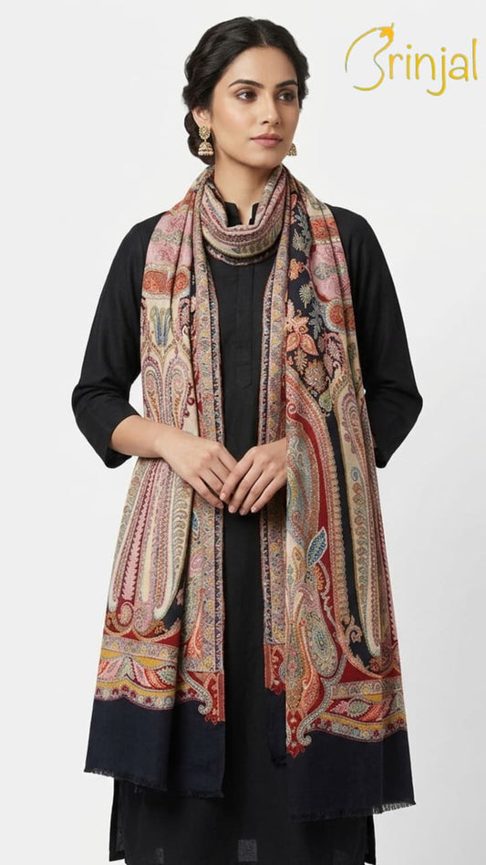 Pure silk by wool shawl