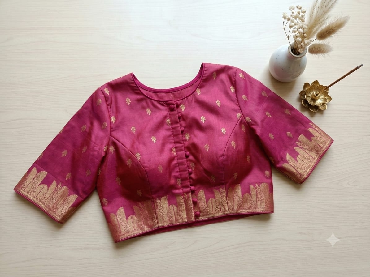 Royal Espresso & Rose Silk Saree