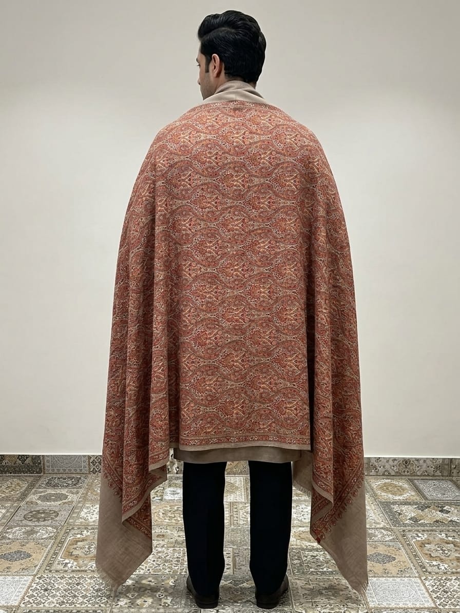 Pure silk by wool shawl