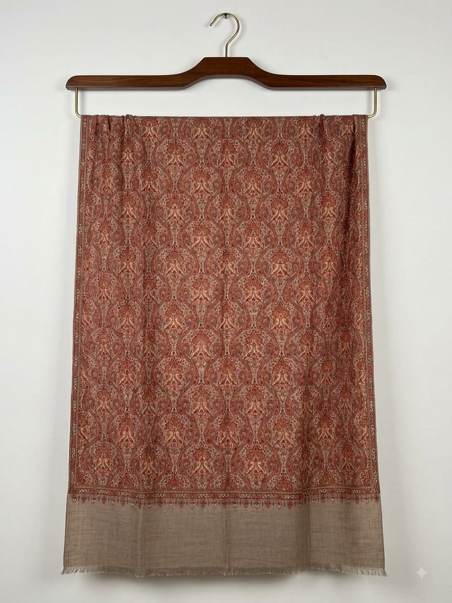 Pure silk by wool shawl