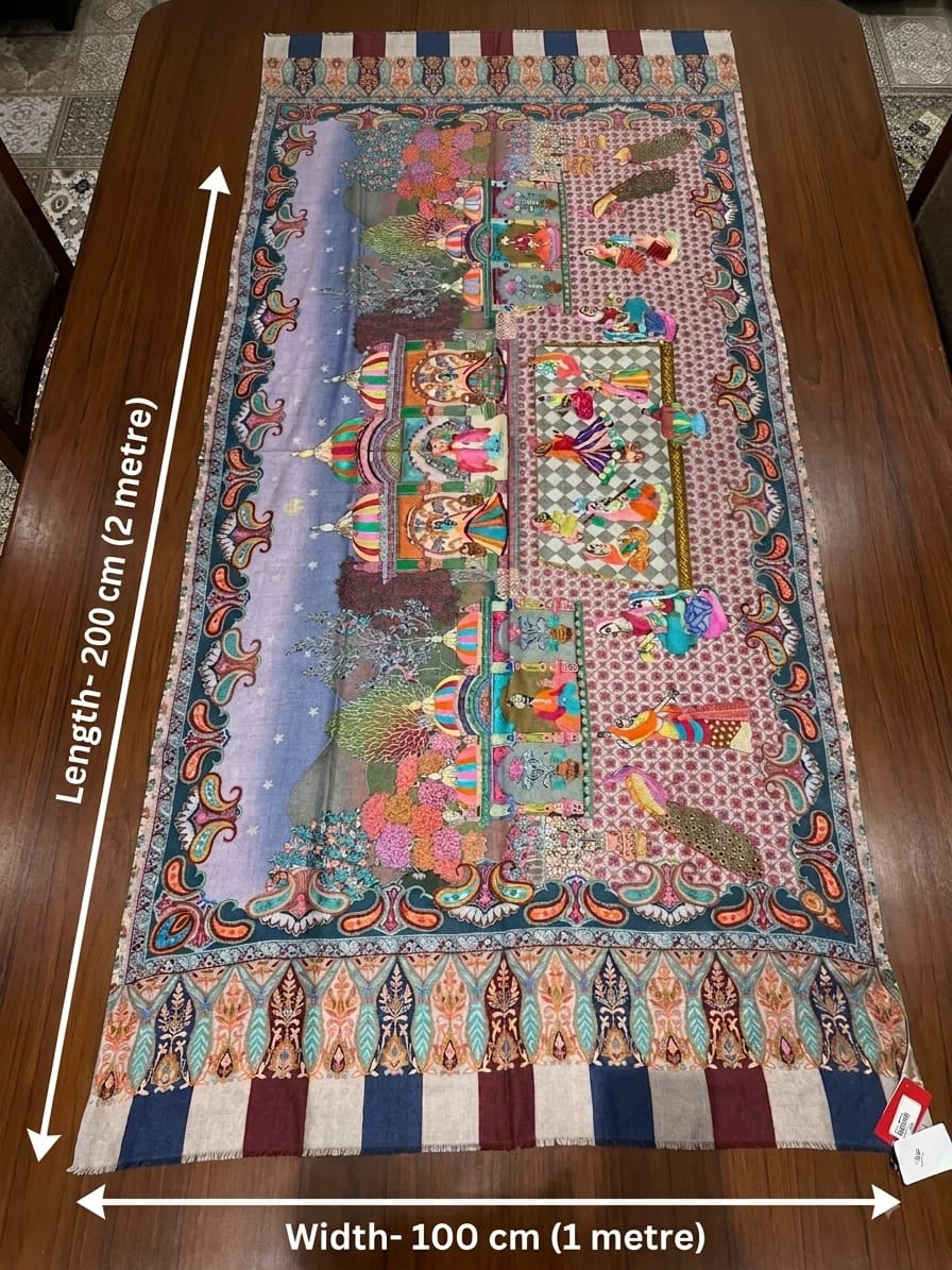 Pure silk by wool shawl