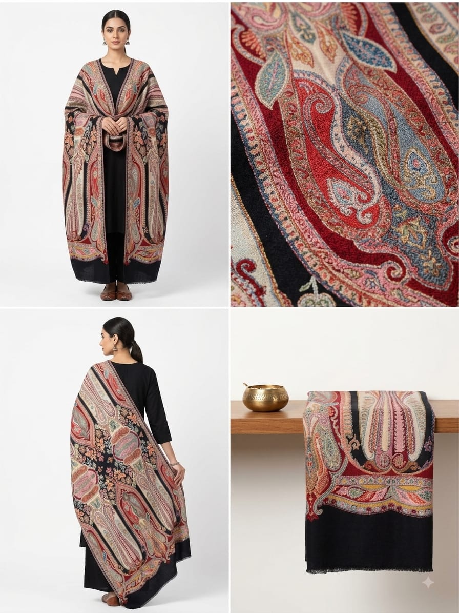 Pure silk by wool shawl