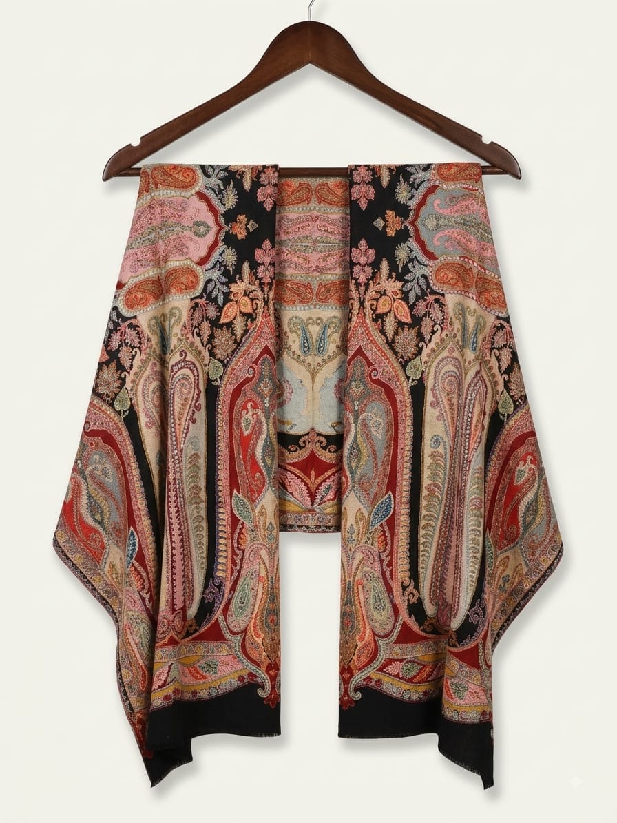 Pure silk by wool shawl