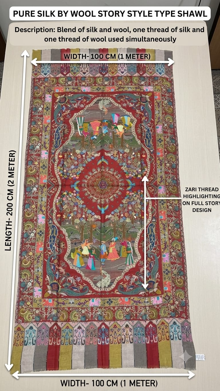 Pure silk by wool shawl