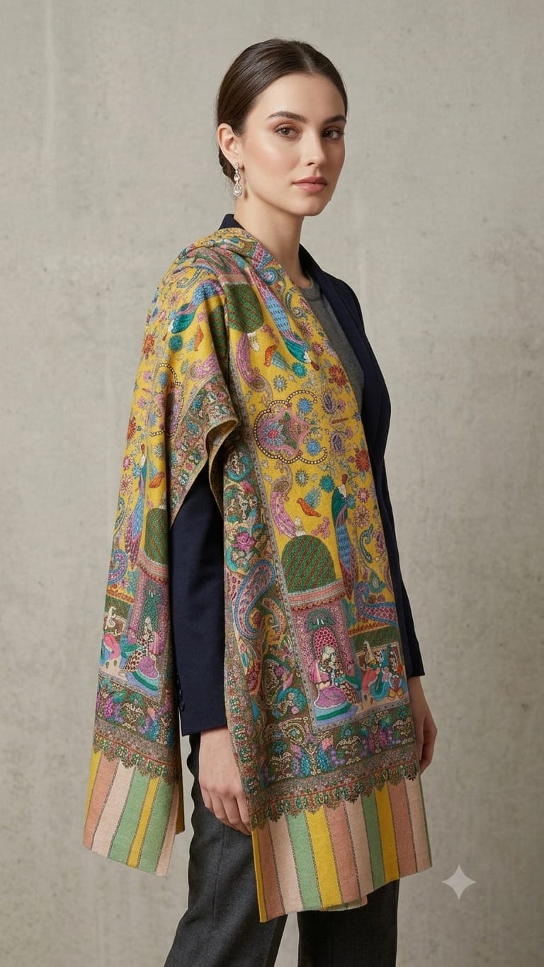 kalamkari style shawl