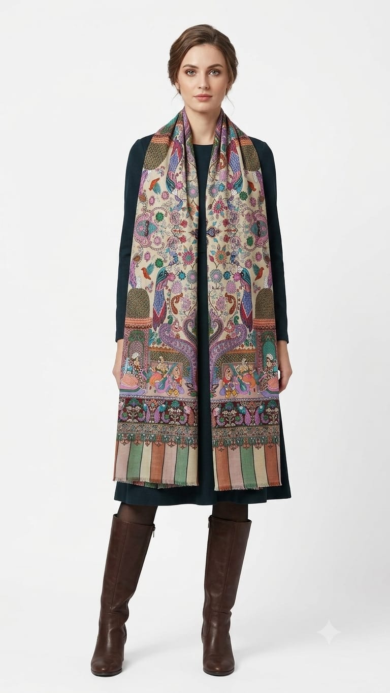 kalamkari style shawl