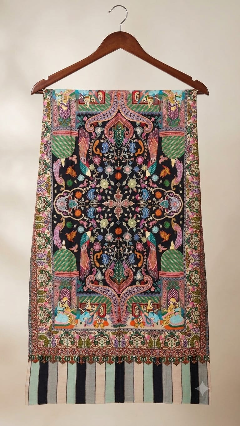 kalamkari style shawl