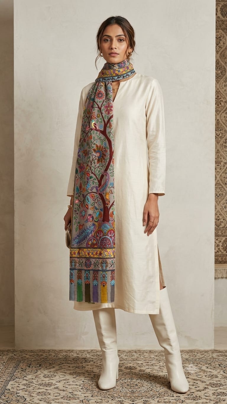 kalamkari style shawl