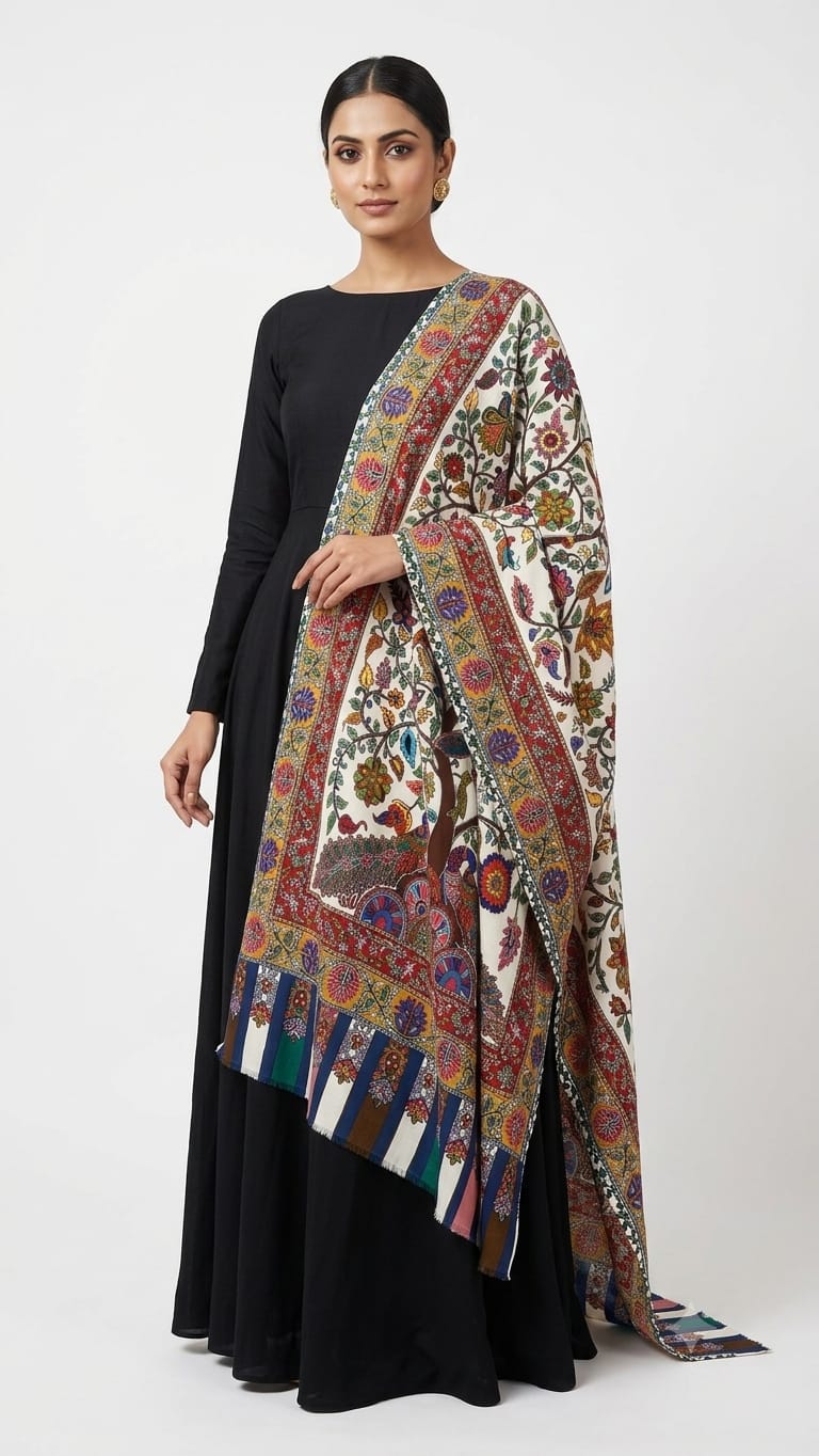 kalamkari style shawl