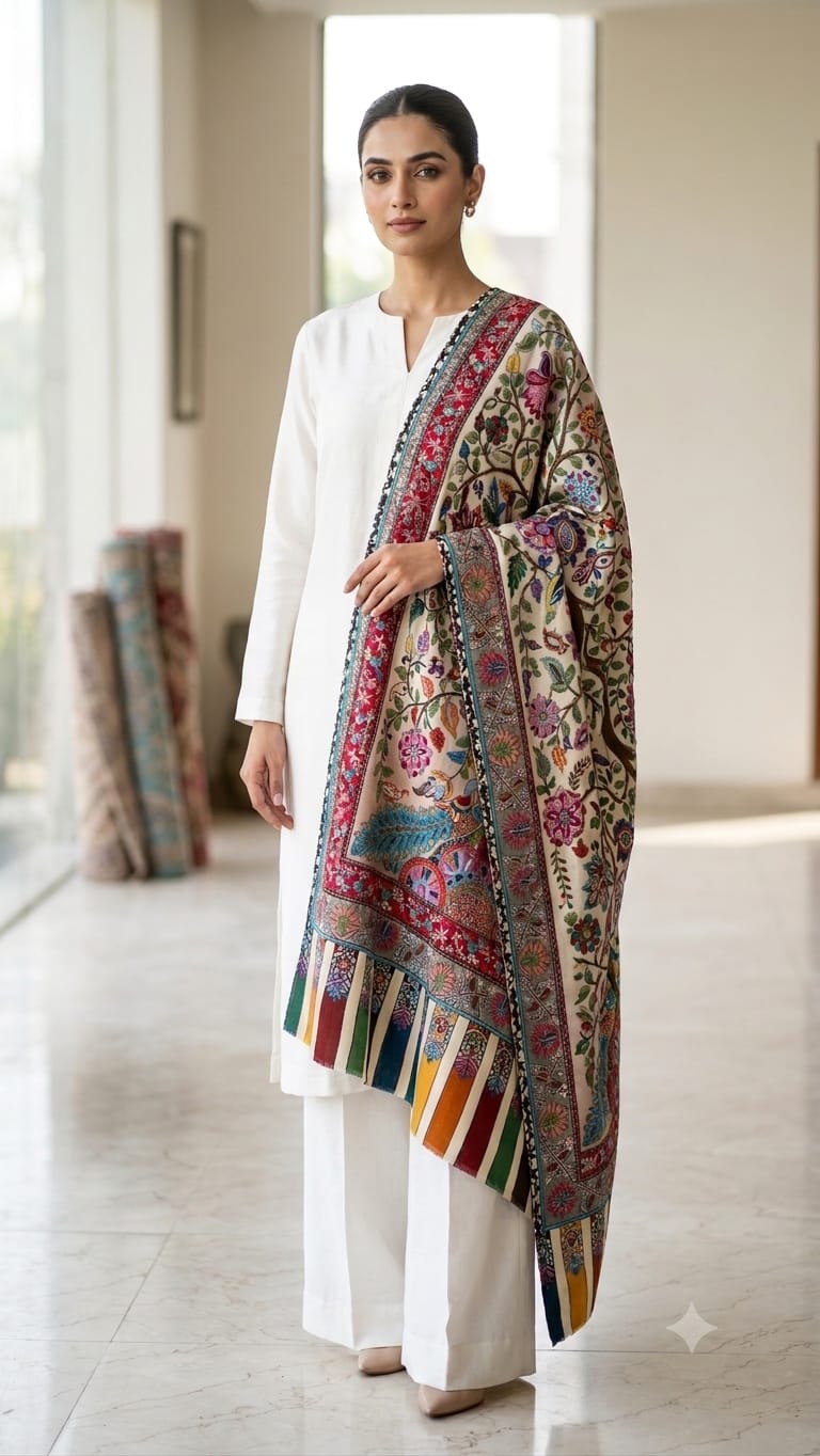 kalamkari style shawl