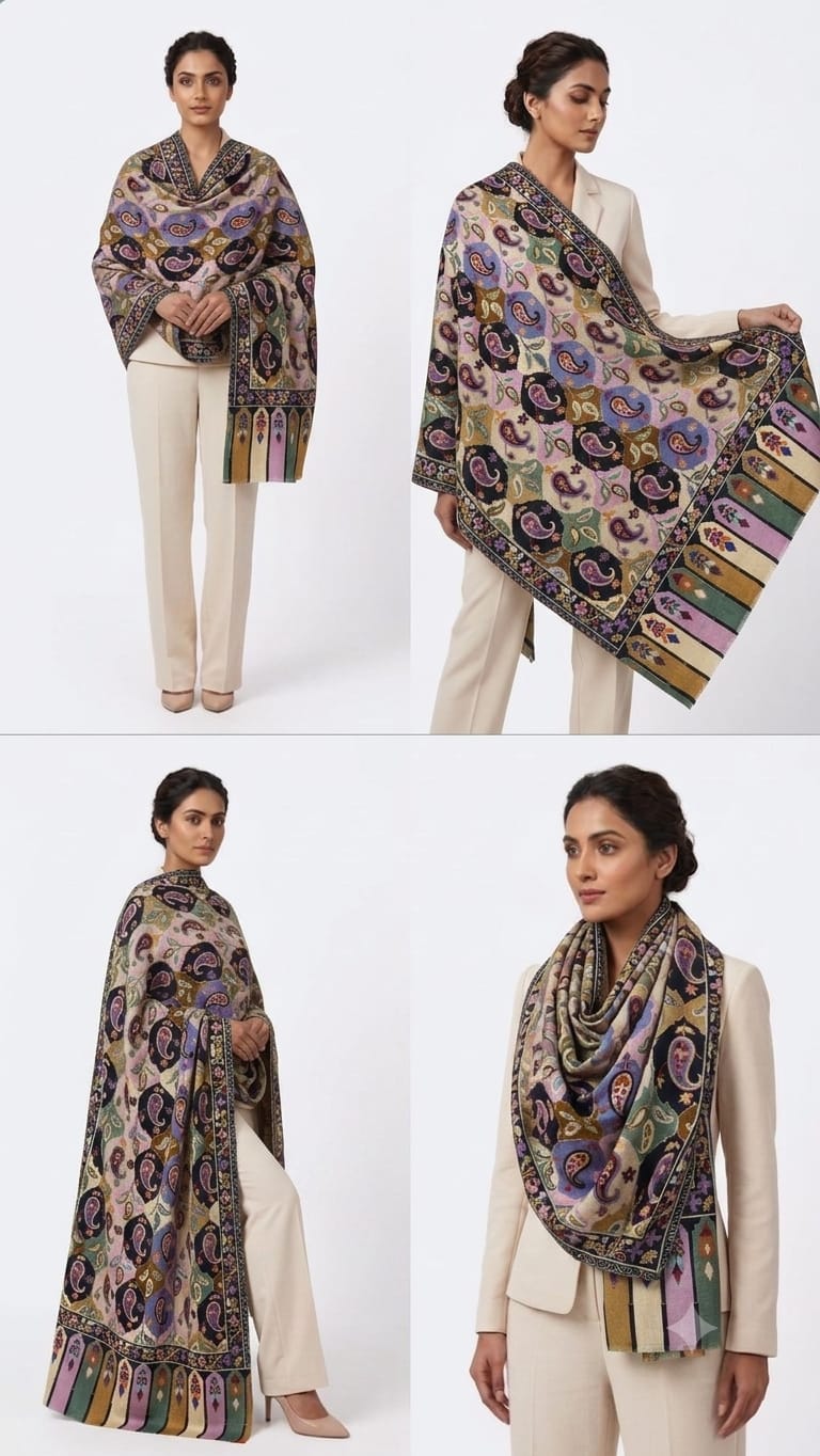 Pure silk by wool stole