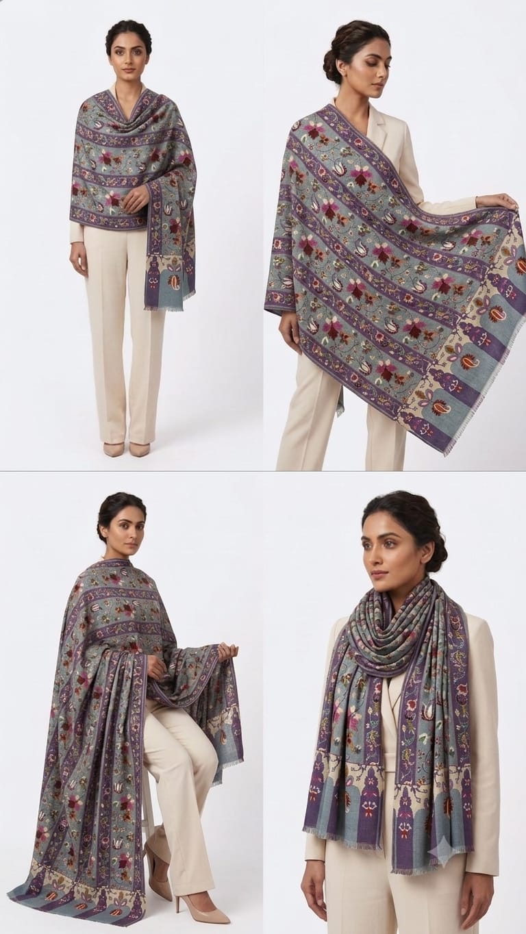 Pure silk by wool stole