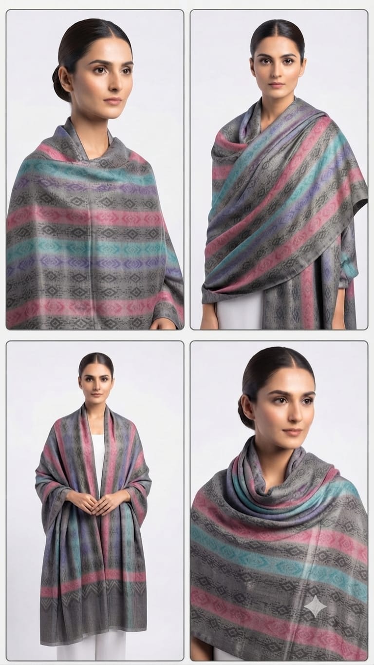 Fine wool with zari