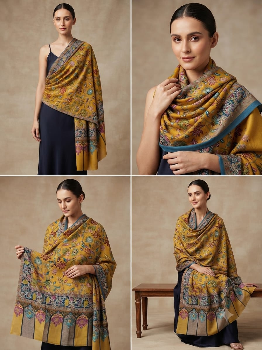 Pure silk by wool stole