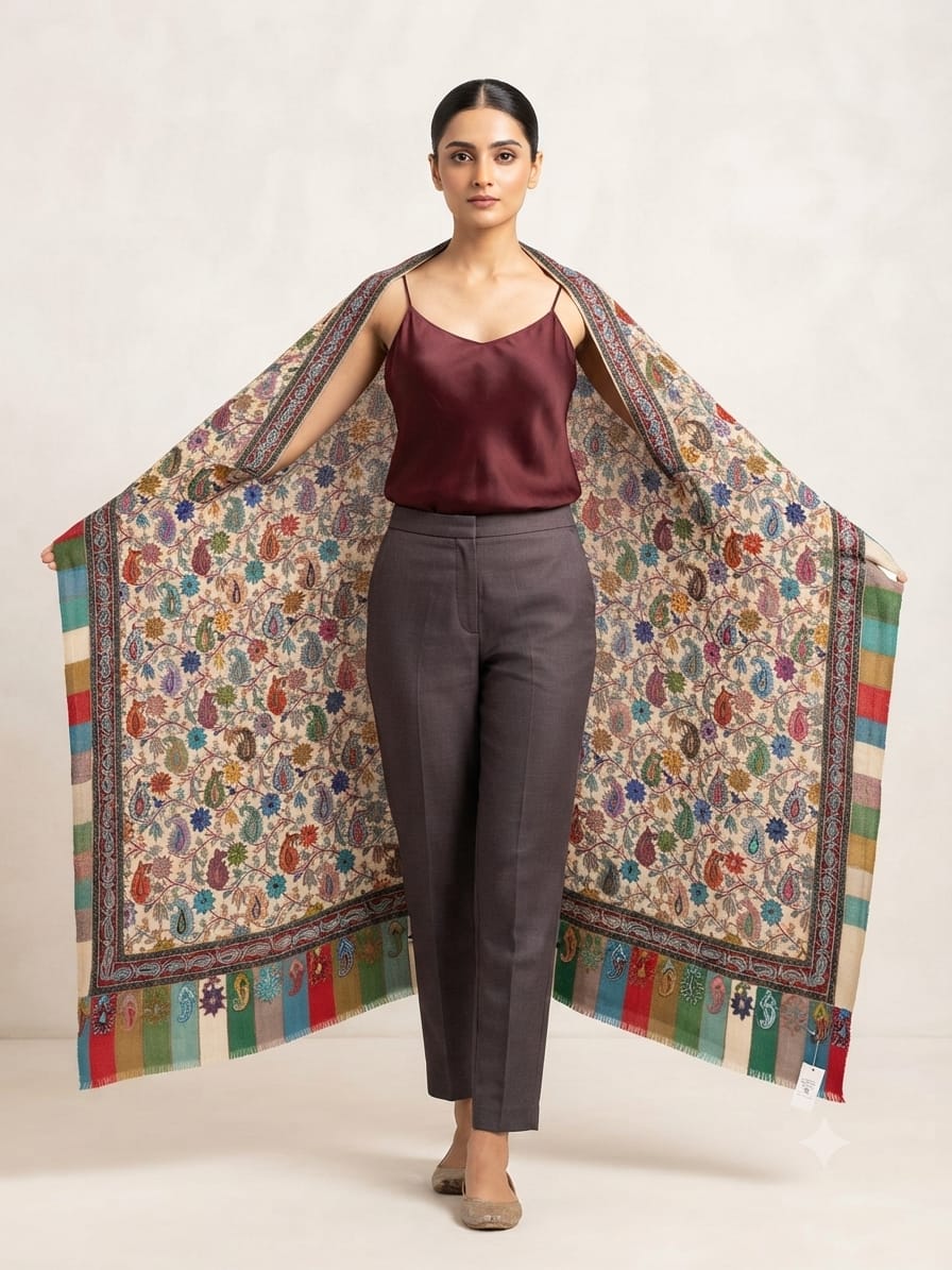 Pure silk by wool stole