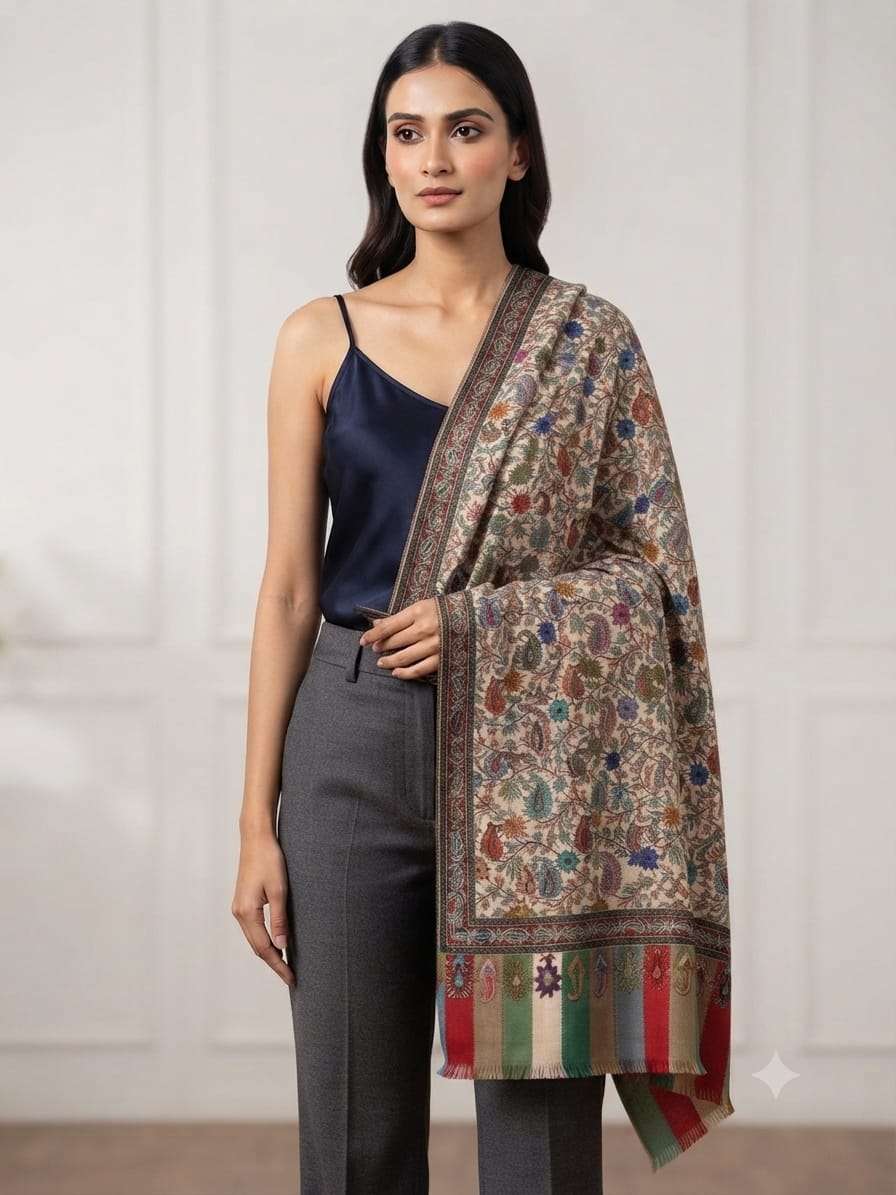 Pure silk by wool stole