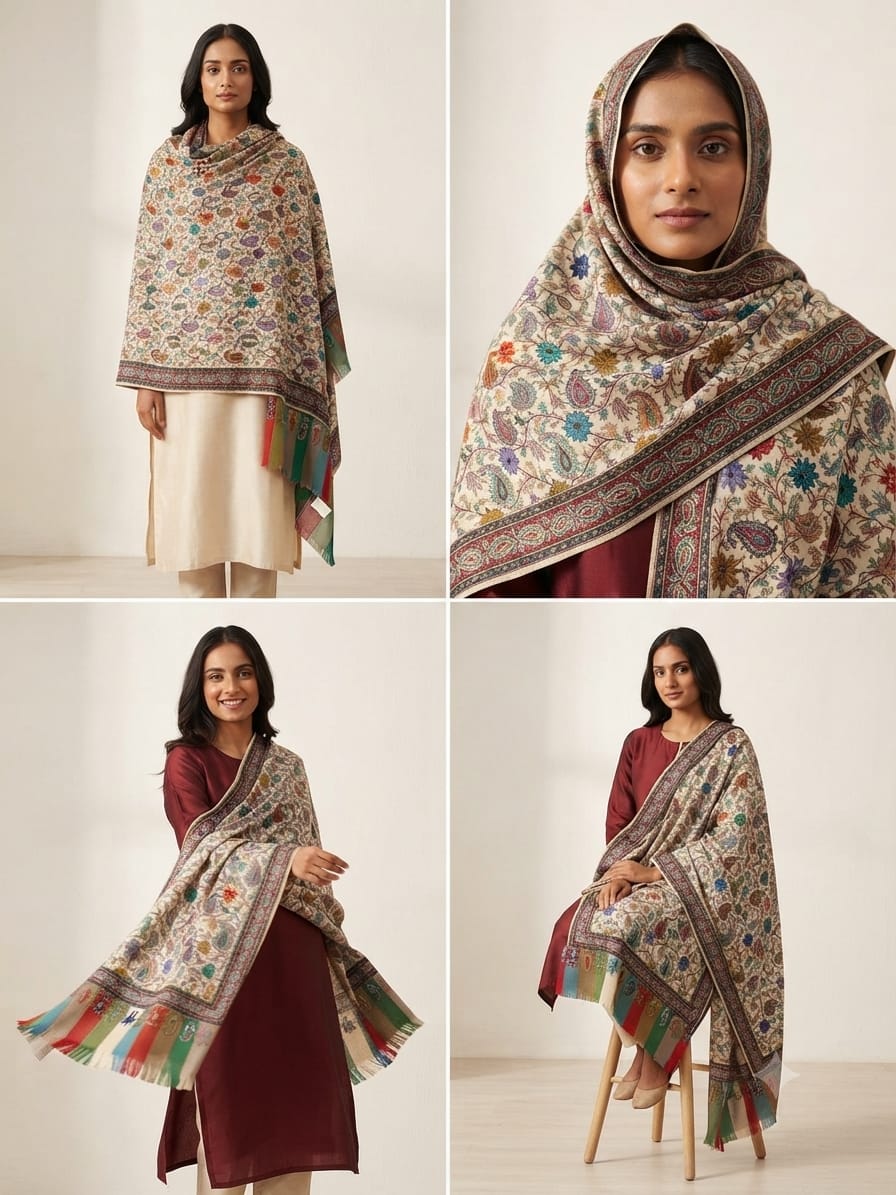 Pure silk by wool stole