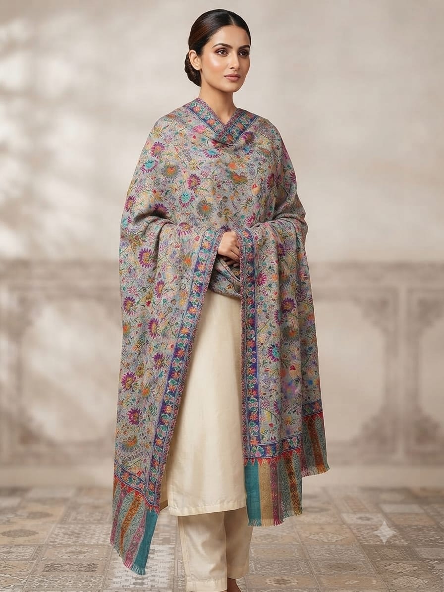 Pure silk by wool stole