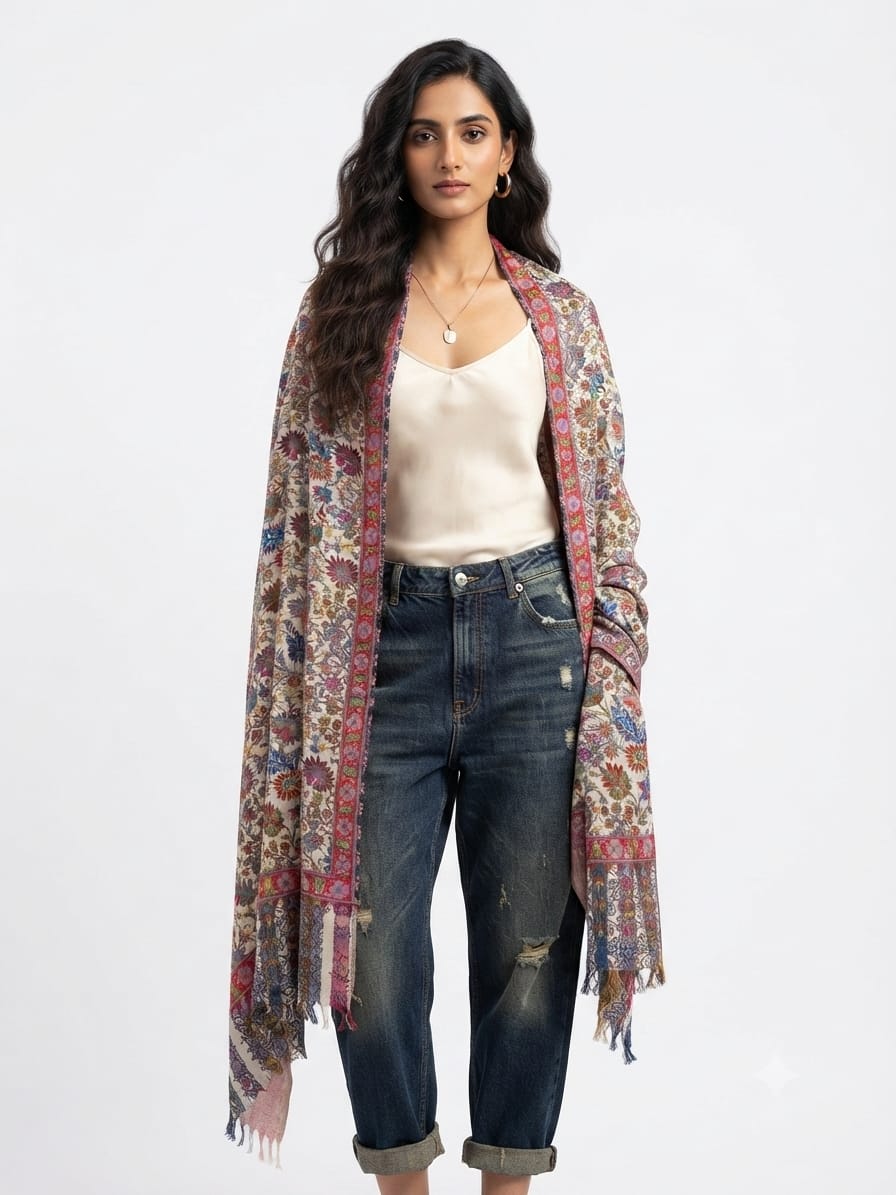 Pure silk by wool stole