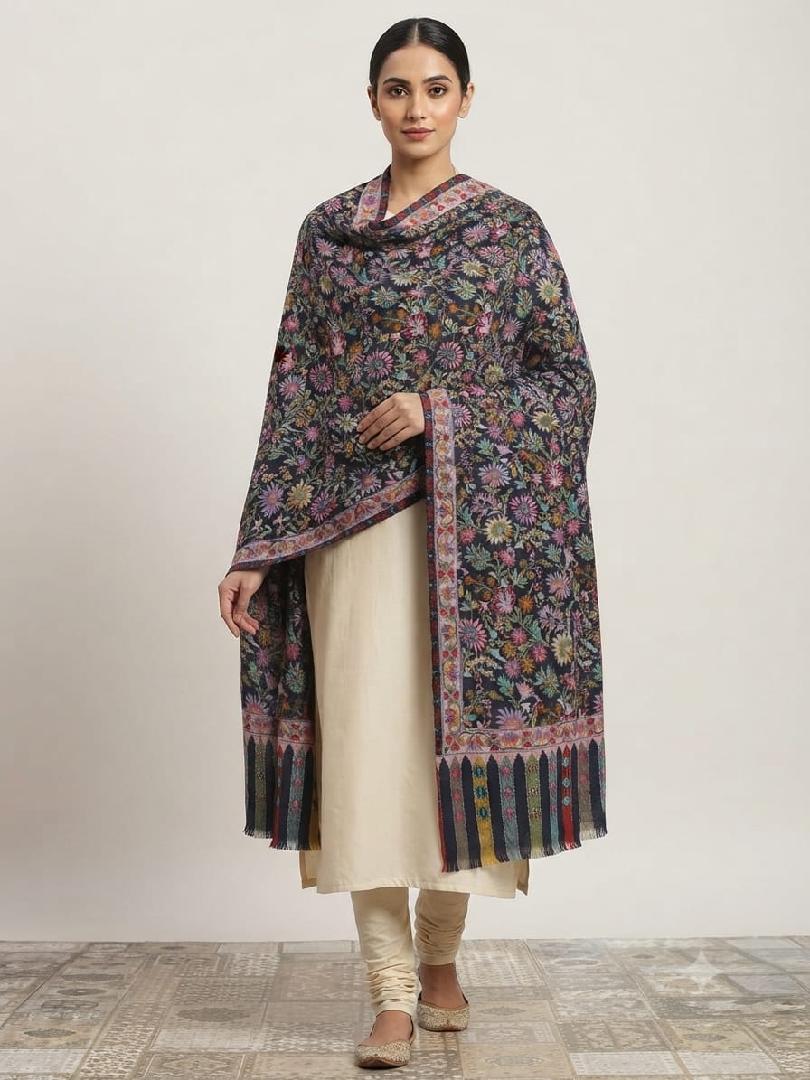 Pure silk by wool stole